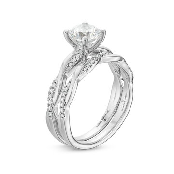 Twist Half Diamond Engagement Setting by Adorette In Platinum