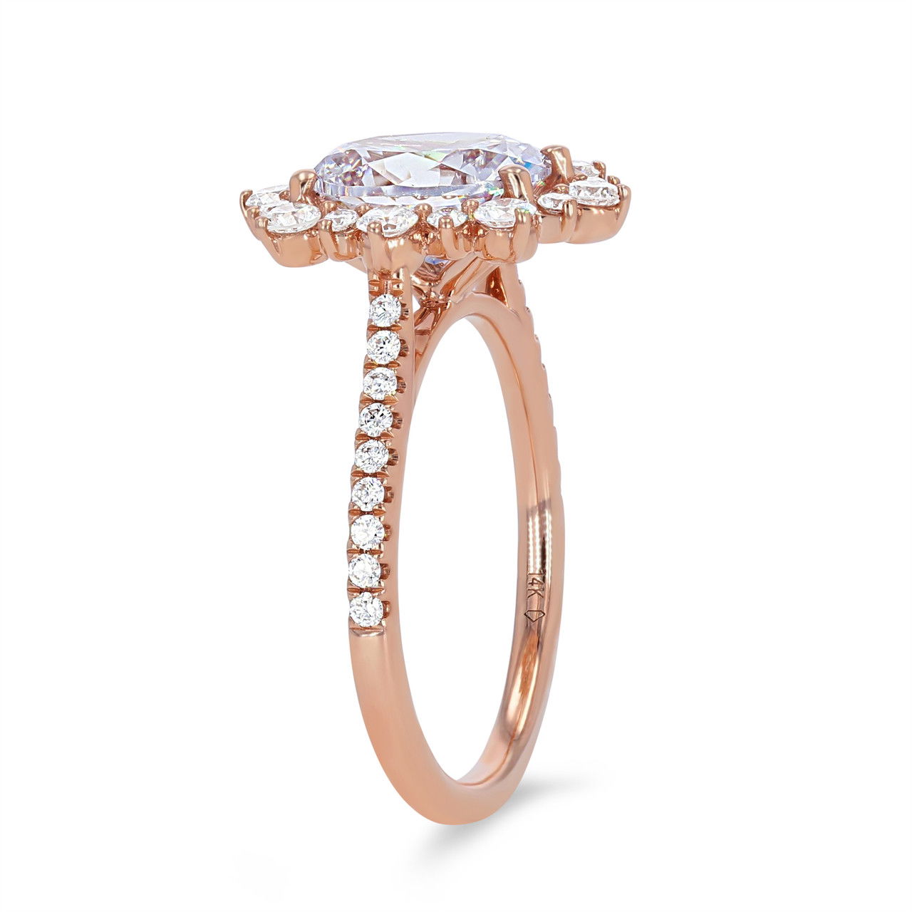 Alternating Diamond Halo Engagement Setting