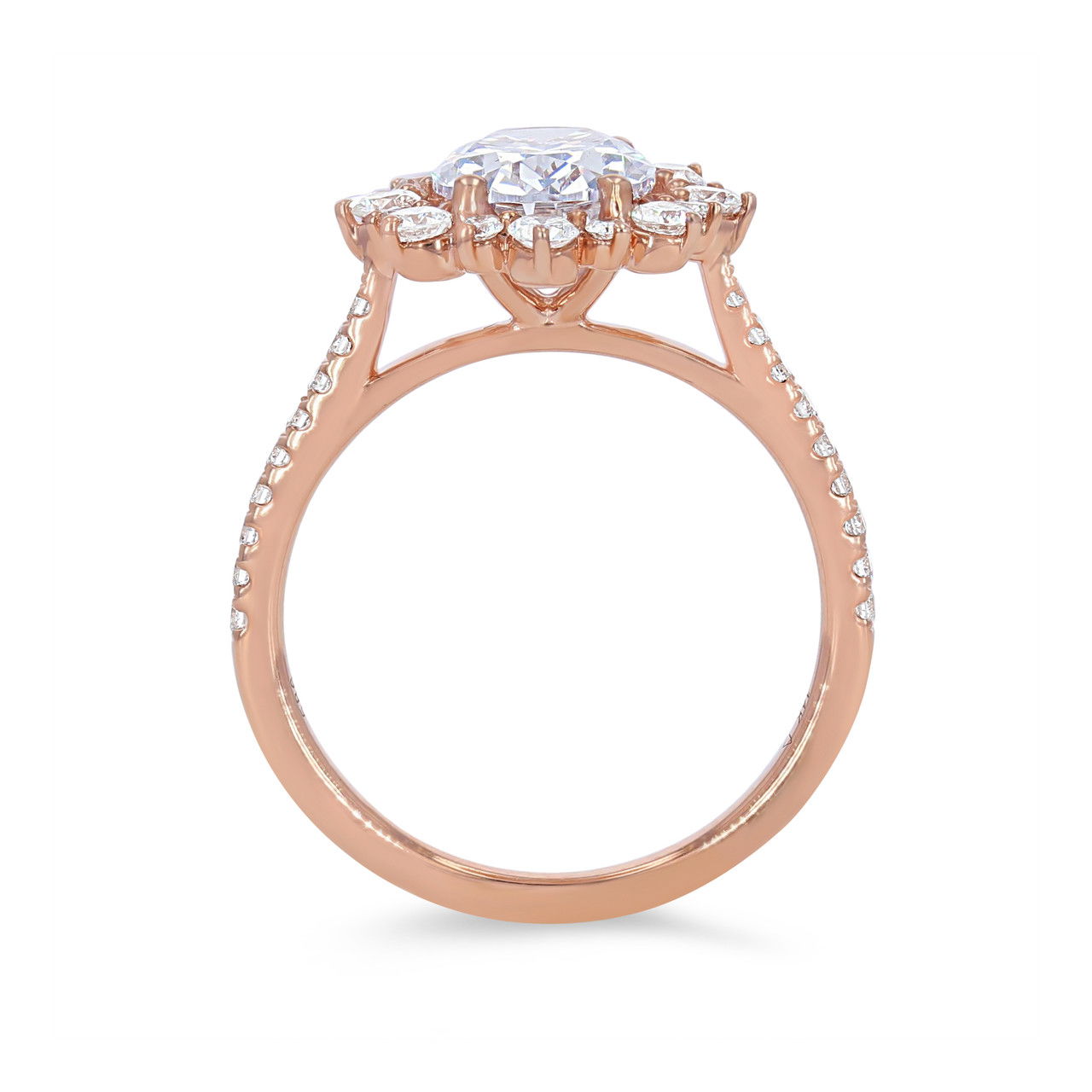 Alternating Diamond Halo Engagement Setting