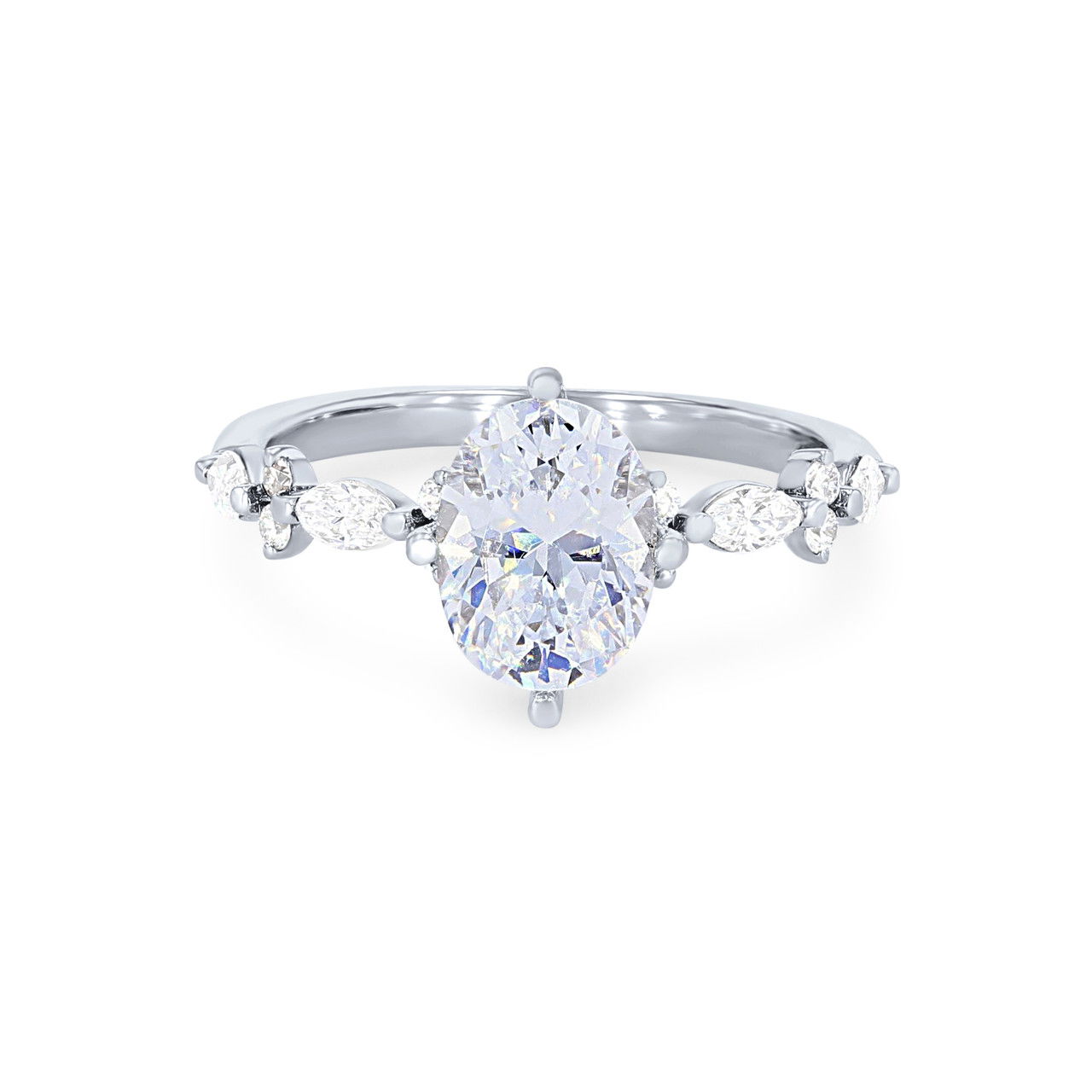 Alternating Marquise Diamond Engagement Setting