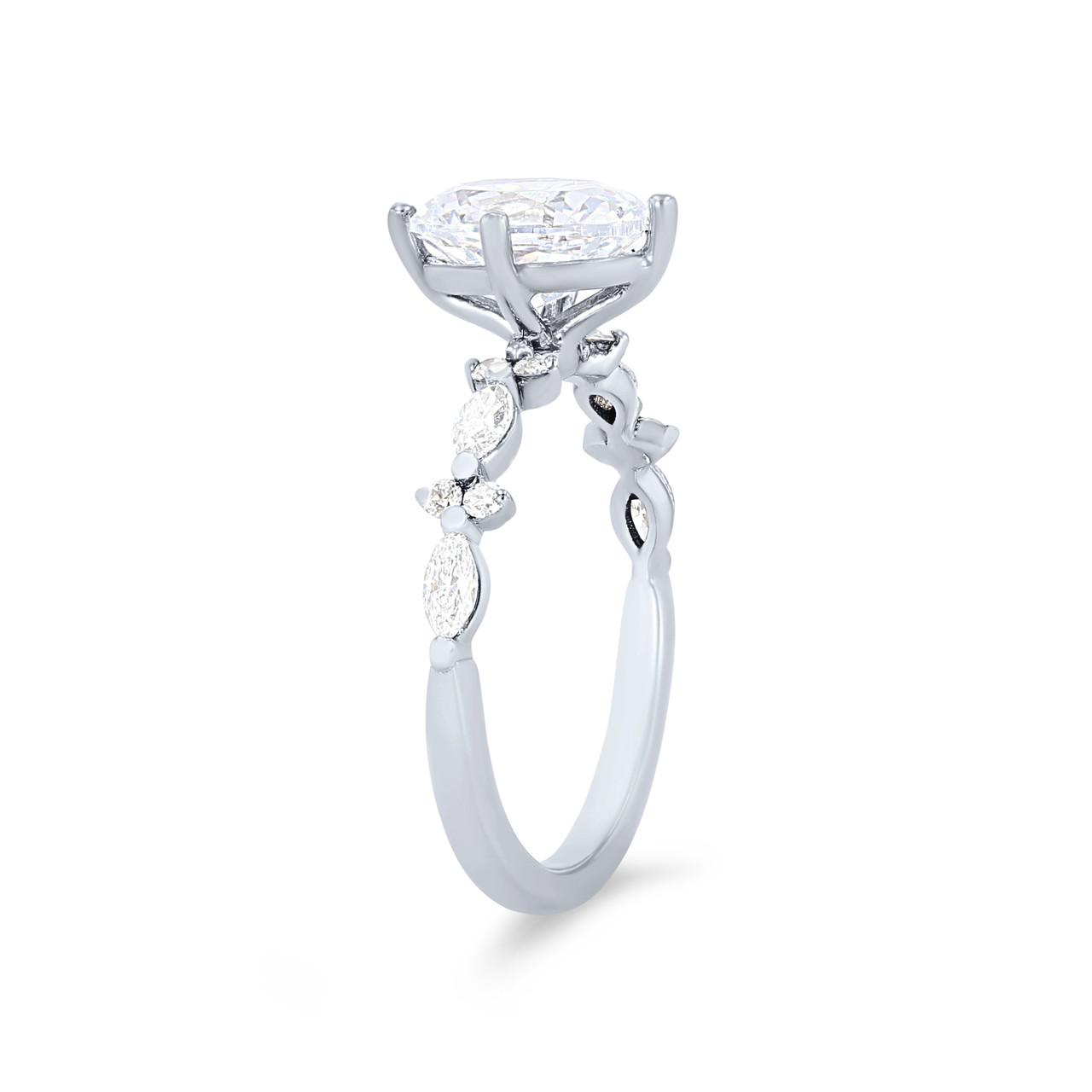 Alternating Marquise Diamond Engagement Setting