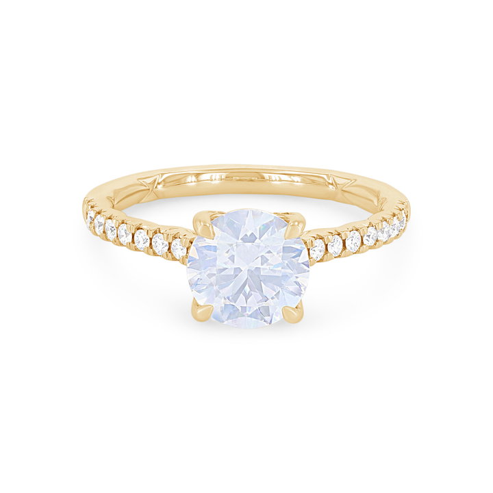 A. Jaffe Cathedral Diamond Head Engagement Setting In Yellow Gold 14K