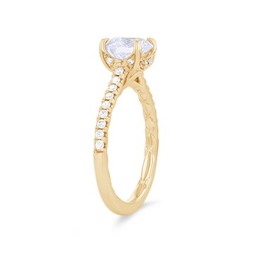 A. Jaffe Cathedral Diamond Head Engagement Setting In Yellow Gold 14K