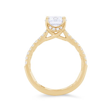 A. Jaffe Cathedral Diamond Head Engagement Setting In Yellow Gold 14K