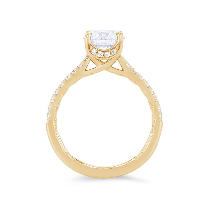 A. Jaffe Cathedral Diamond Head Engagement Setting In Yellow Gold 14K