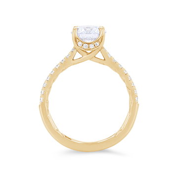 A. Jaffe Cathedral Diamond Head Engagement Setting In Yellow Gold 14K