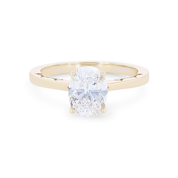 Yellow Gold 14K Tacori Coastal Crescent Oval Solitaire Engagement Setting