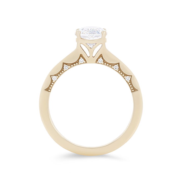 Yellow Gold 14K Tacori Coastal Crescent Oval Solitaire Engagement Setting