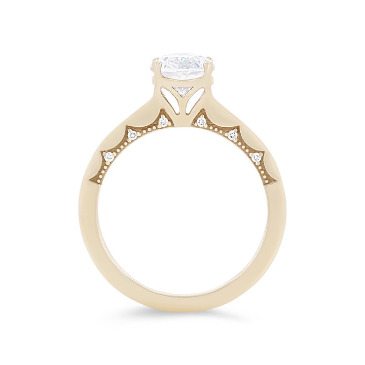 Tacori Coastal Crescent Oval Solitaire Engagement Setting In Yellow Gold 14K