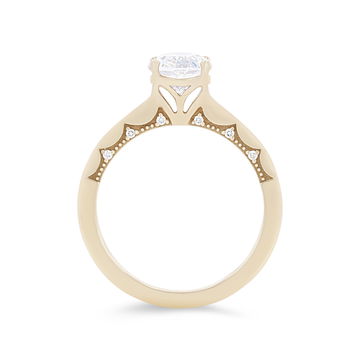 Tacori Coastal Crescent Oval Solitaire Engagement Setting In Yellow Gold 14K