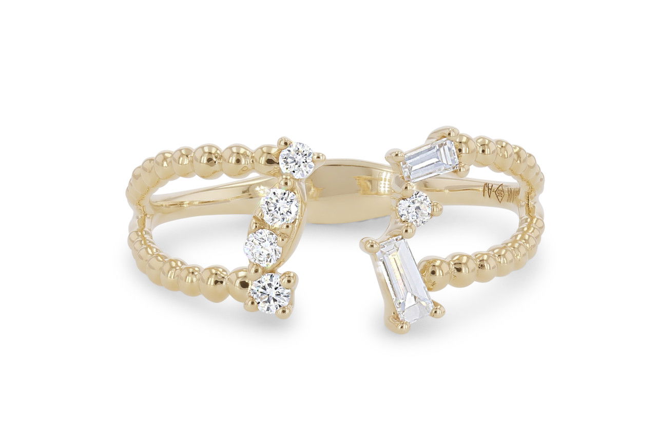 Mixed Diamond Open Concept Ring
