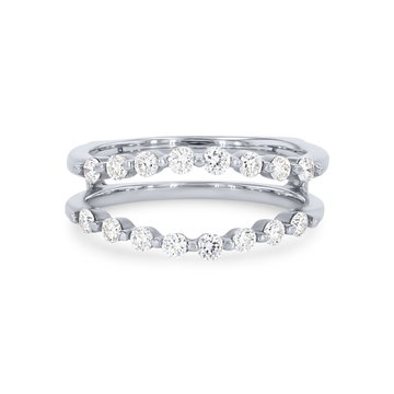 True Romance Contour Single Prong Diamond Ring Guard In White Gold 14K