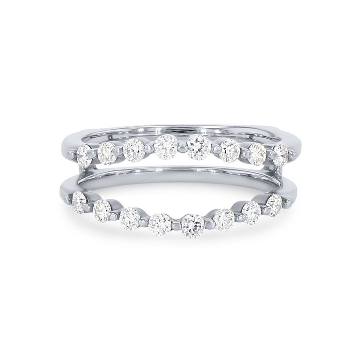 True Romance Contour Single Prong Diamond Ring Guard In White Gold 14K