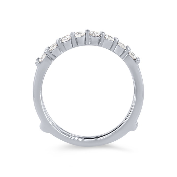True Romance Contour Single Prong Diamond Ring Guard In White Gold 14K