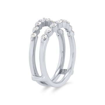 True Romance Contour Single Prong Diamond Ring Guard In White Gold 14K