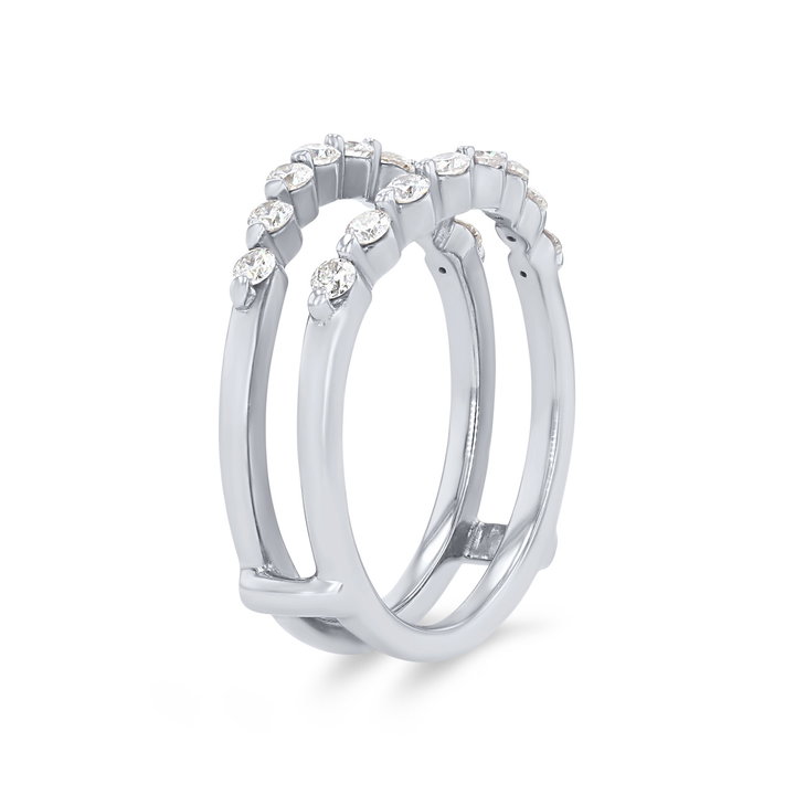 True Romance Contour Single Prong Diamond Ring Guard In White Gold 14K