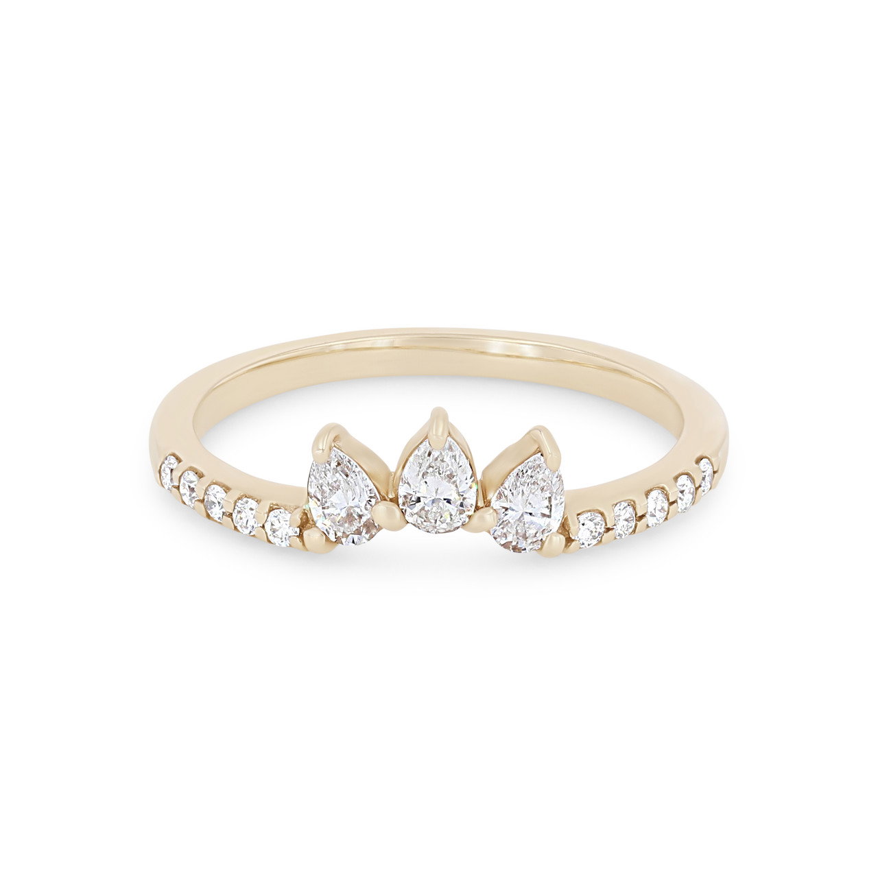 True Romance Contour Pear and Round Diamond Wedding Band 0