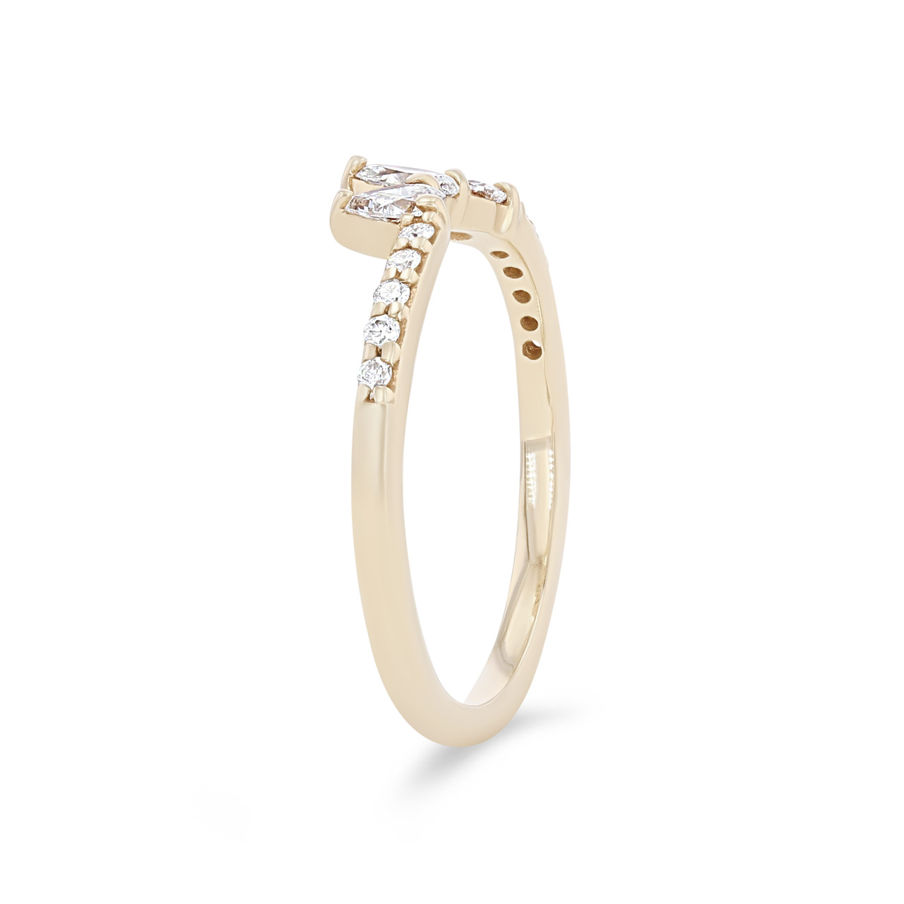 True Romance Contour Pear and Round Diamond Wedding Band