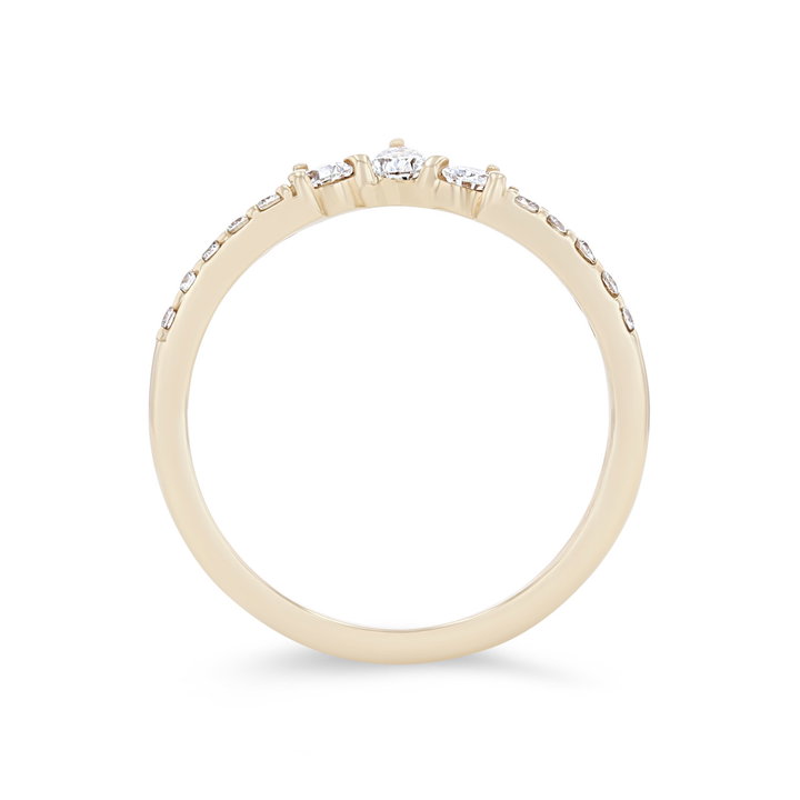 True Romance Contour Pear and Round Diamond Wedding Band In White Gold 14K