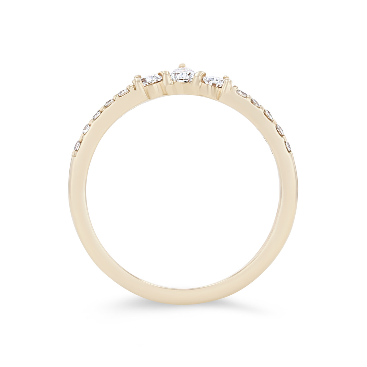 True Romance Contour Pear and Round Diamond Wedding Band