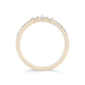 True Romance Contour Pear and Round Diamond Wedding Band In White Gold 14K