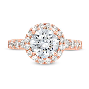 Simon G. Round Halo Engagement Setting In Rose Gold 18K