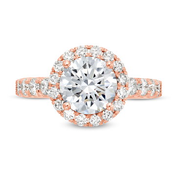 Simon G. Round Halo Engagement Setting In Rose Gold 18K