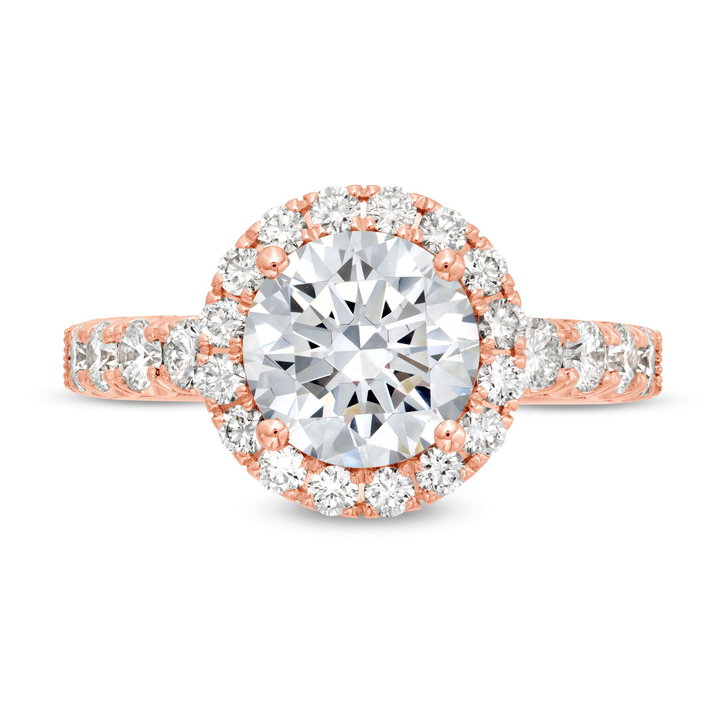 Simon G. Round Halo Engagement Setting In Rose Gold 18K