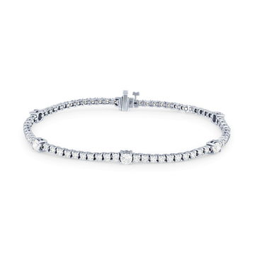 Alternating Diamond Tennis Bracelet (2.50tw) In White Gold 14K