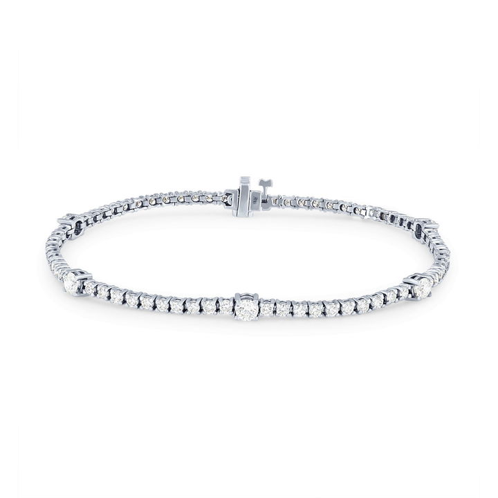 Alternating Diamond Tennis Bracelet (2.50tw) In White Gold 14K