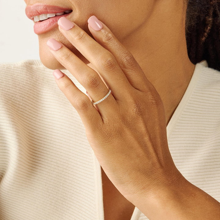 Essential Lab Grown Diamond Eternity Wedding Band In Yellow Gold 14K