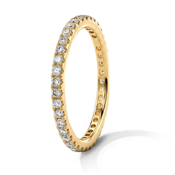 Essential Lab Grown Diamond Eternity Wedding Band In Yellow Gold 14K