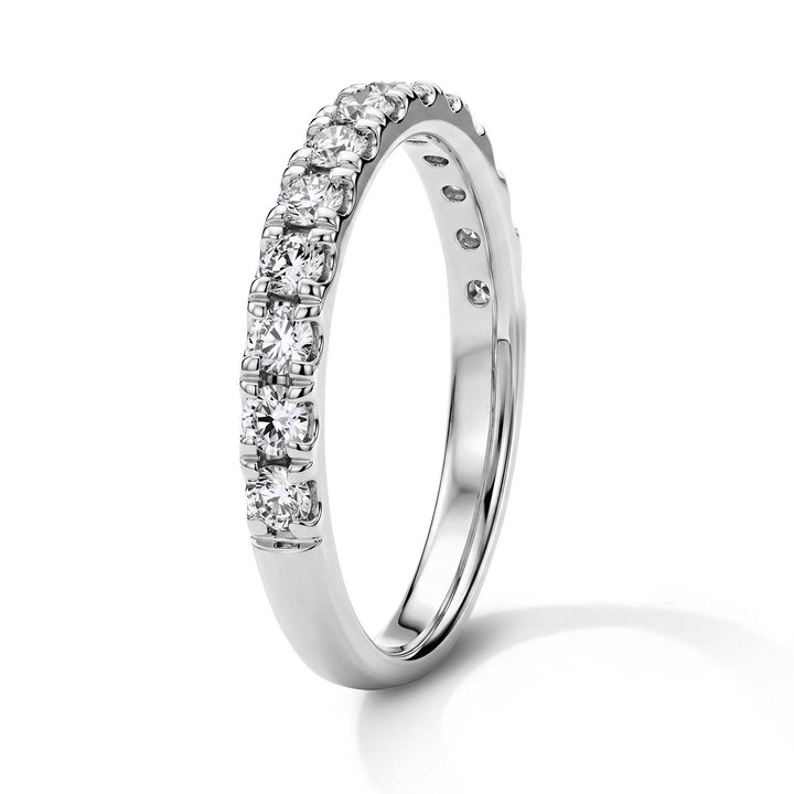 Essential Lab Grown Diamond Halfway Wedding Band In White Gold 14K