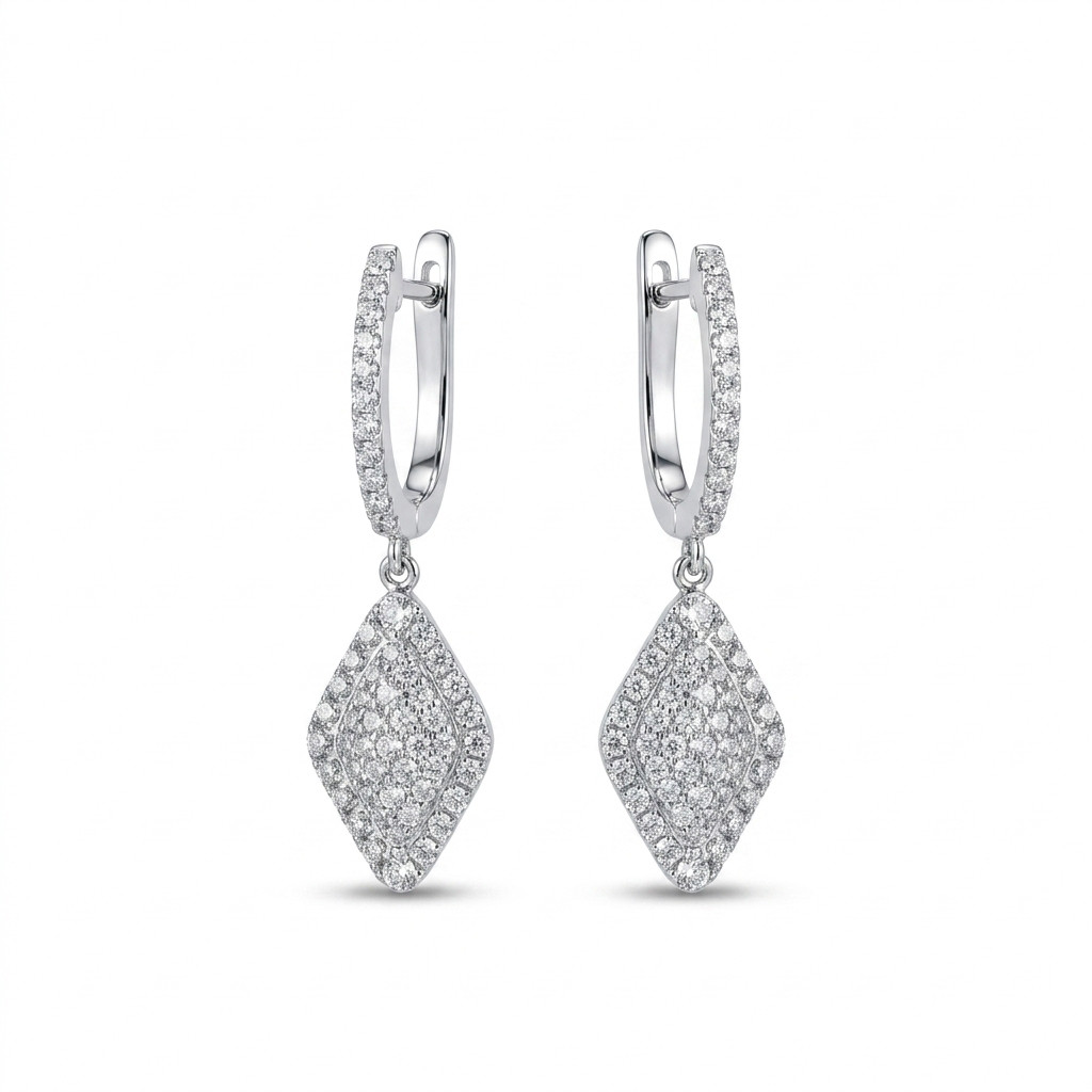 Marquise Shaped Diamond Drop Earrings (1.27tw)
