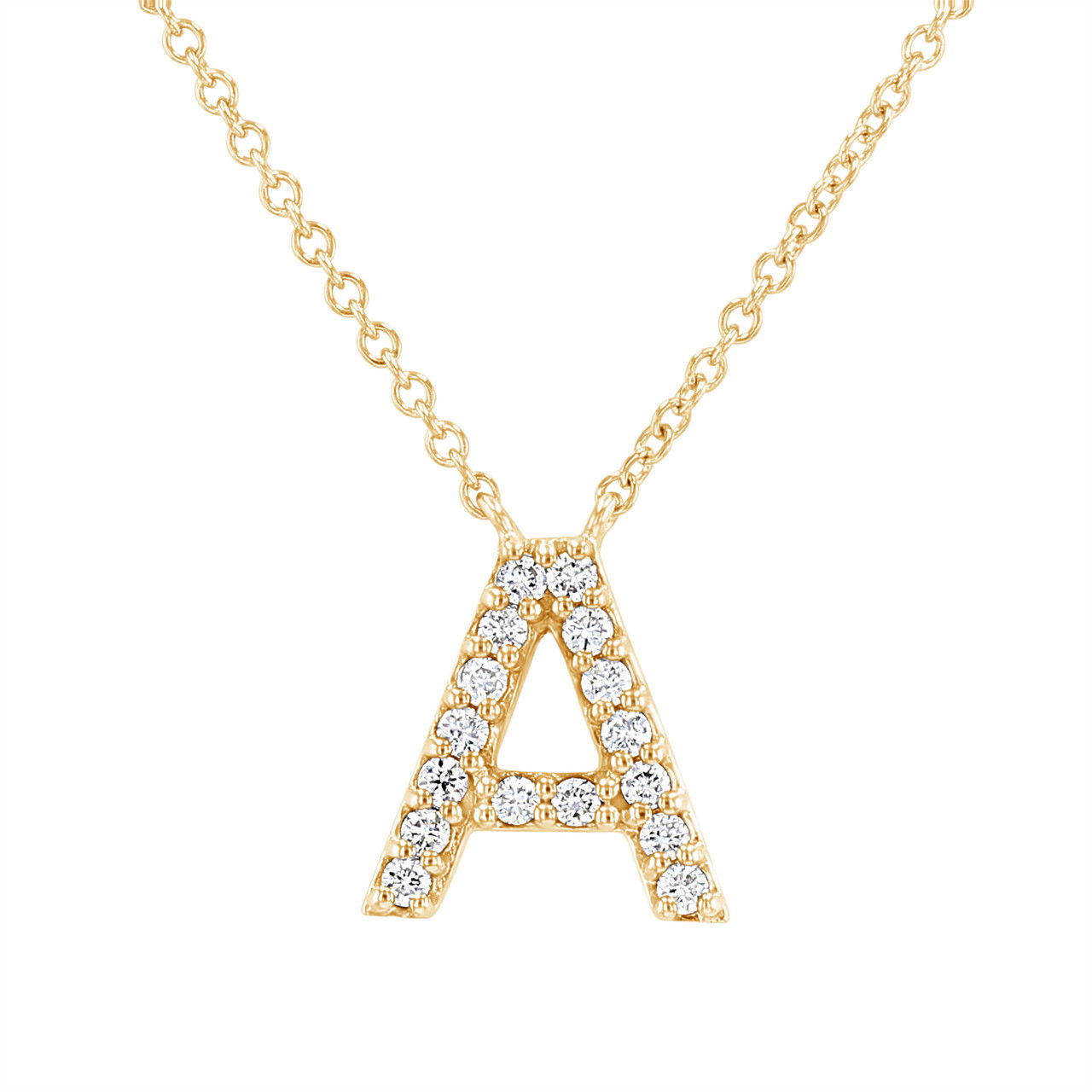 Diamond Initial Pendant Necklace 1