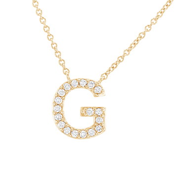Diamond Initial Pendant Necklace In Yellow Gold 14K