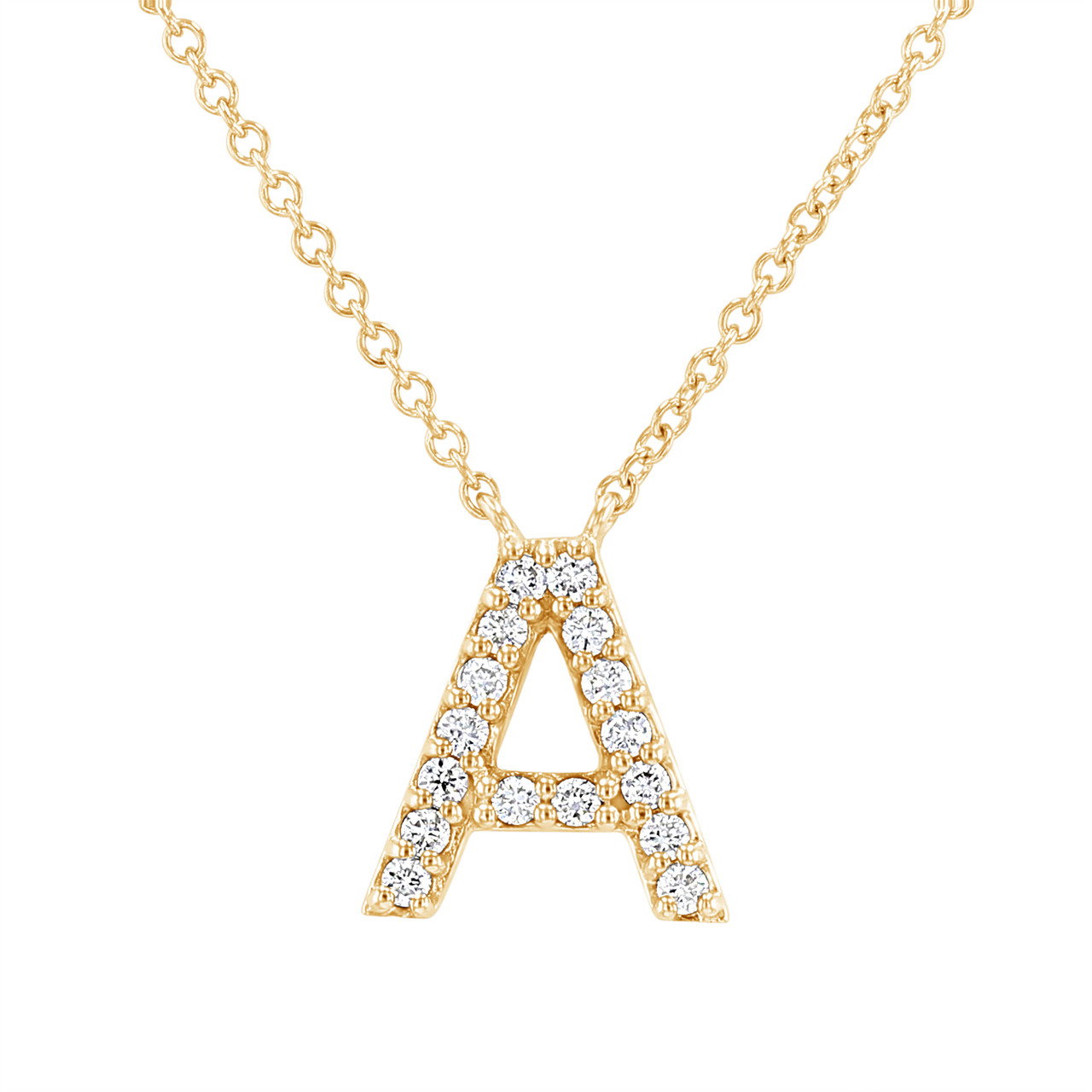 Diamond Initial Pendant Necklace 0