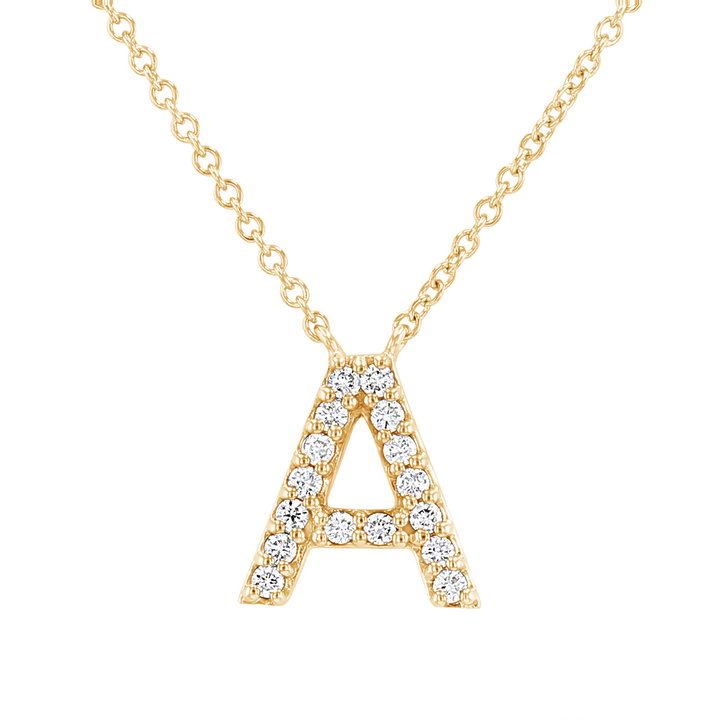 Diamond Initial Pendant Necklace In Yellow Gold 14K