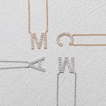Diamond Initial Pendant Necklace In White Gold 14K