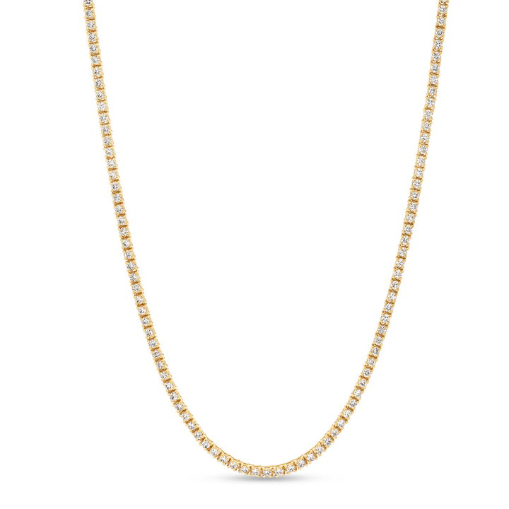 Yellow Gold 14K Diamond Tennis Necklace (16 inch)