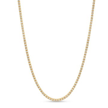 Classic Diamond Tennis Necklace In Yellow Gold 14K