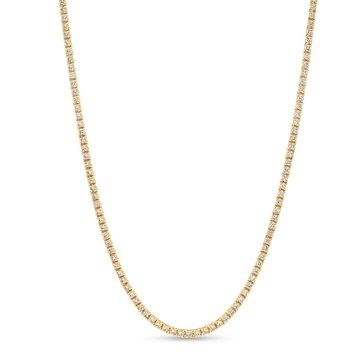 Classic Diamond Tennis Necklace In Yellow Gold 14K