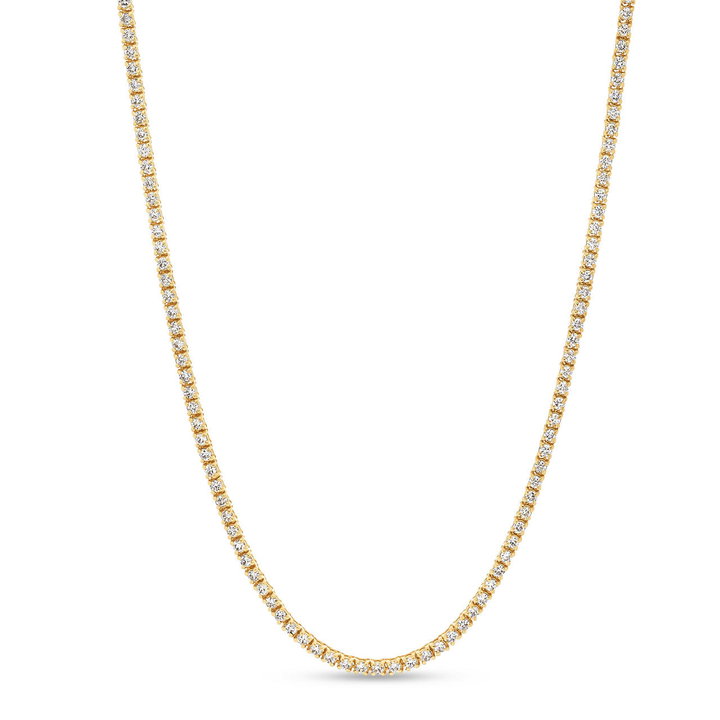 Classic Diamond Tennis Necklace In Yellow Gold 14K