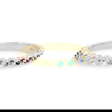 Rainbow Sapphire Bezel Band