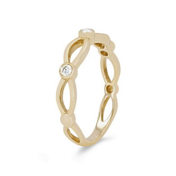 Open Twist Diamond Bezel Wedding Band by Royal