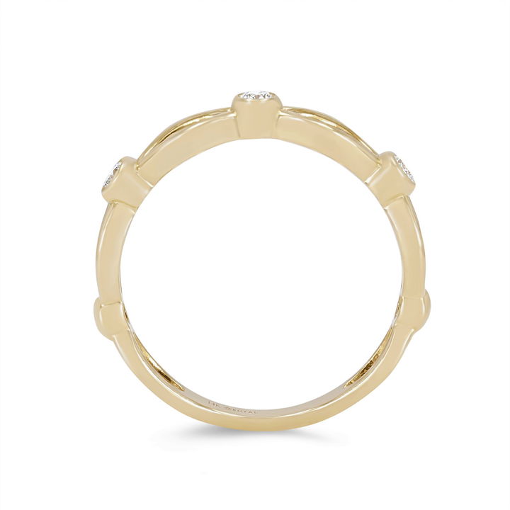 White Gold 14K Open Twist Diamond Bezel Wedding Band by Royal