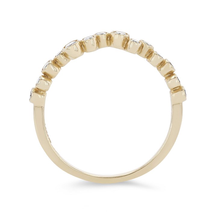 White Gold 14K Scatter Bezel Diamond Wedding Band by Royal