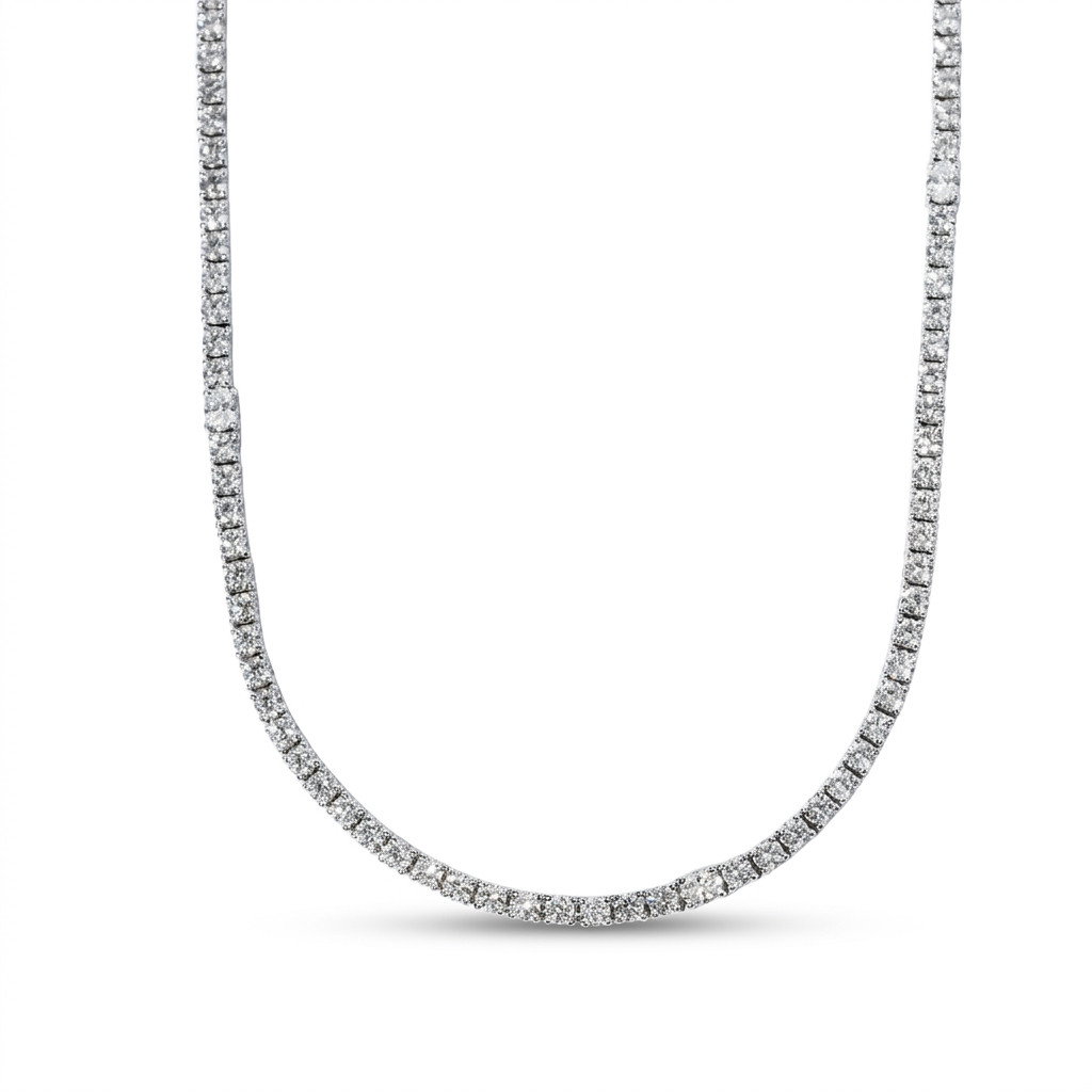 Oval & Round Diamond 3/4 Way Necklace (5.49tw) 0