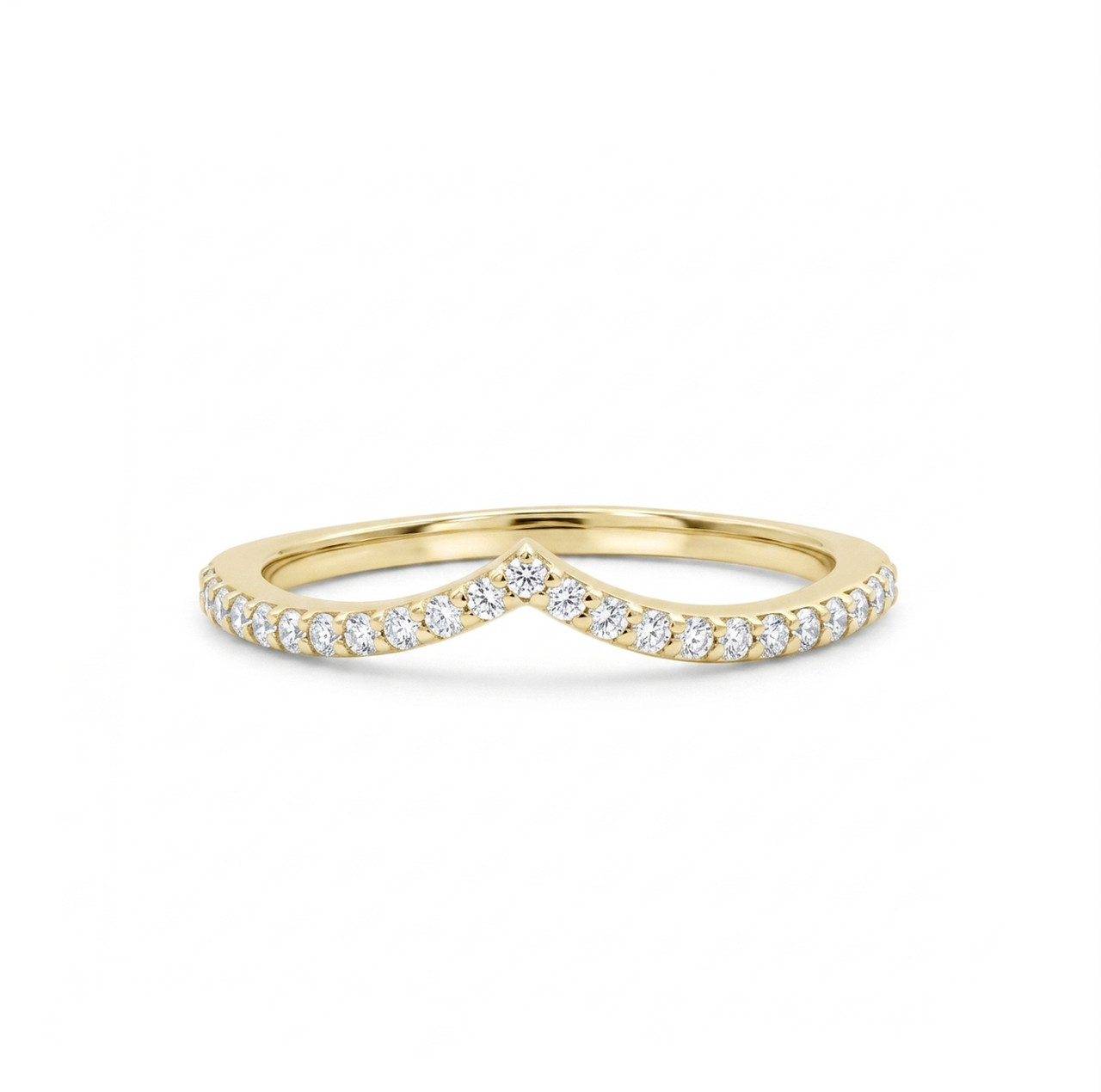 Pave Diamond Contour Wedding Band