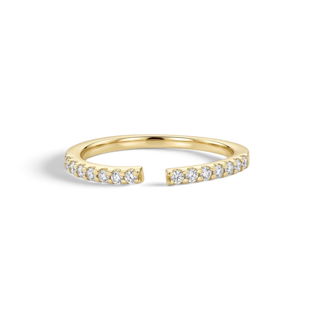 Pave Diamond Open Wedding Band 0